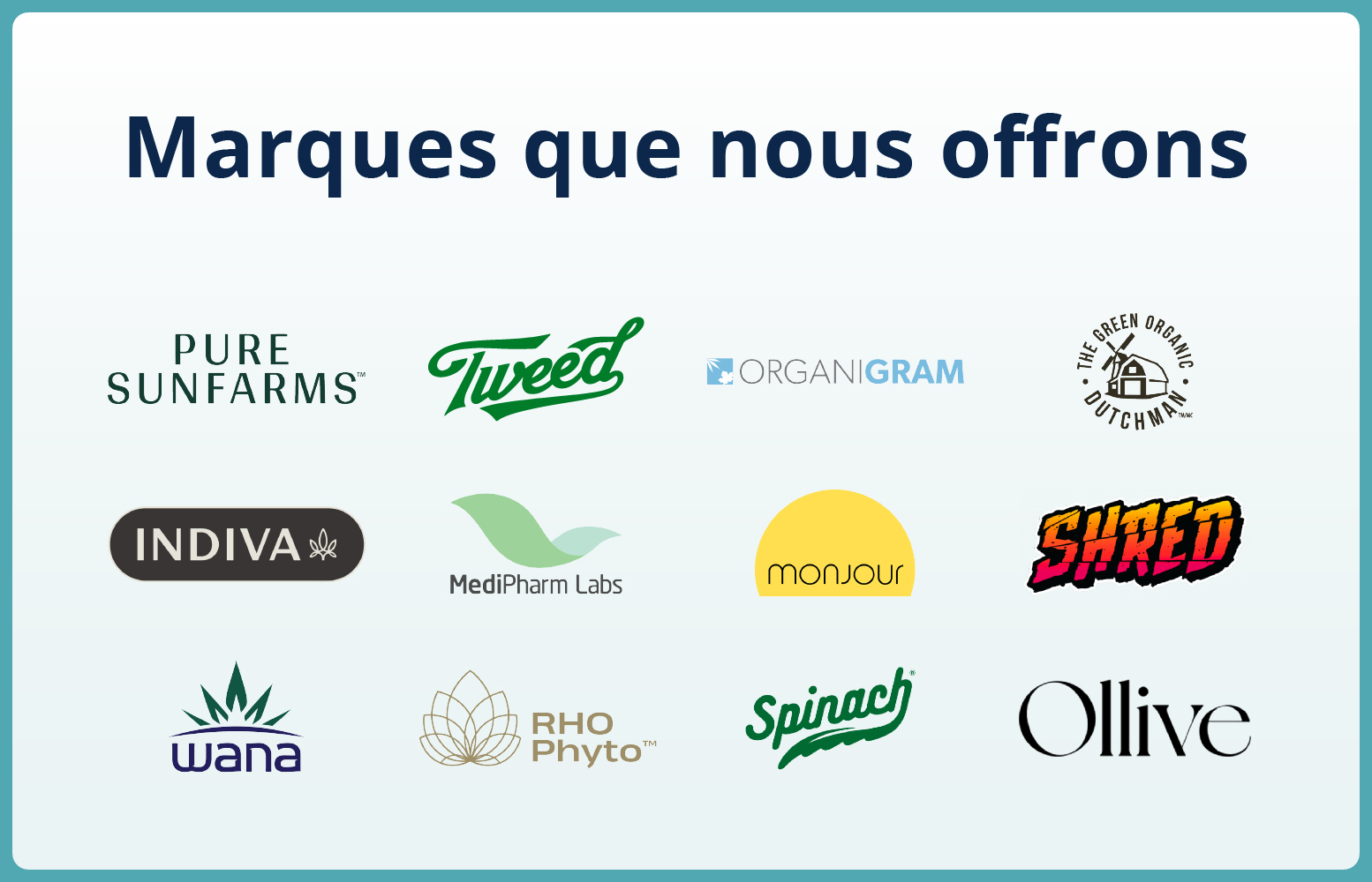 Marques que nous offrons