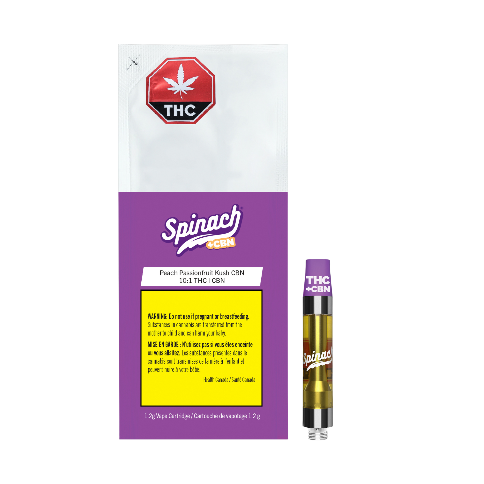Spinach Peach Passionfruit Kush 10:1 THC:CBN 510 Vape Cartridge - MyMedi.ca