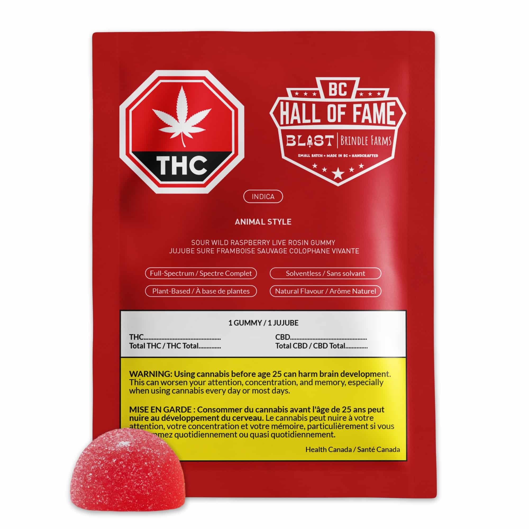 Blast Sour Wild Raspberry Animal Style Live Rosin Gummy - MyMedi.ca