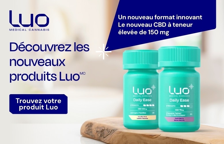 Du nouveau avec Luo. Pastilles de CBD a teneur elevee dosees a 150 mg. Comprimes de CBD a croquer a dissolution rapide.