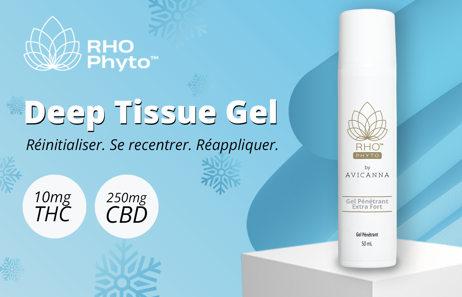 Deep Tissue Gel. Reinitialiser. Se recentrer. Reappliquer.