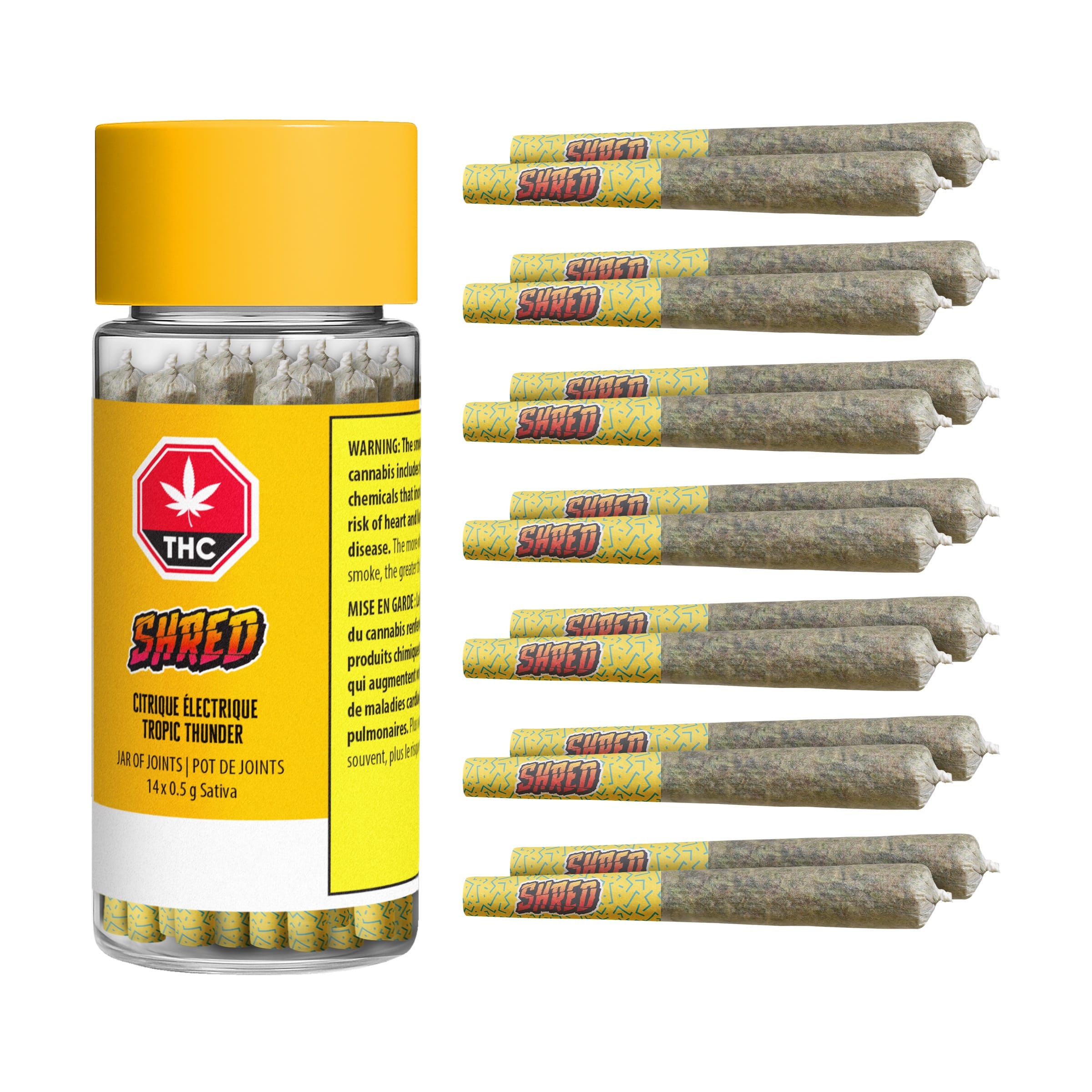 SHRED Jar of J's Tropic Thunder 14x0.5g Pre-Rolls - MyMedi.ca
